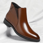 Rowell - Men's Leather Chelsea Boots with Elastic Side Panels
