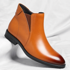 Rowell - Men's Leather Chelsea Boots with Elastic Side Panels