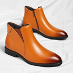 Rowell - Men's Leather Chelsea Boots with Elastic Side Panels