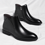 Rowell - Men's Leather Chelsea Boots with Elastic Side Panels
