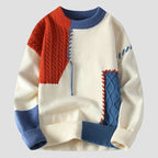 Rudy - Men's Patchwork Color-Block Textured Knit Sweater