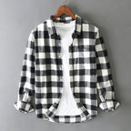 Sean - Men's Tailored Plaid Shirt with Button Closures