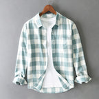Sean - Men's Tailored Plaid Shirt with Button Closures