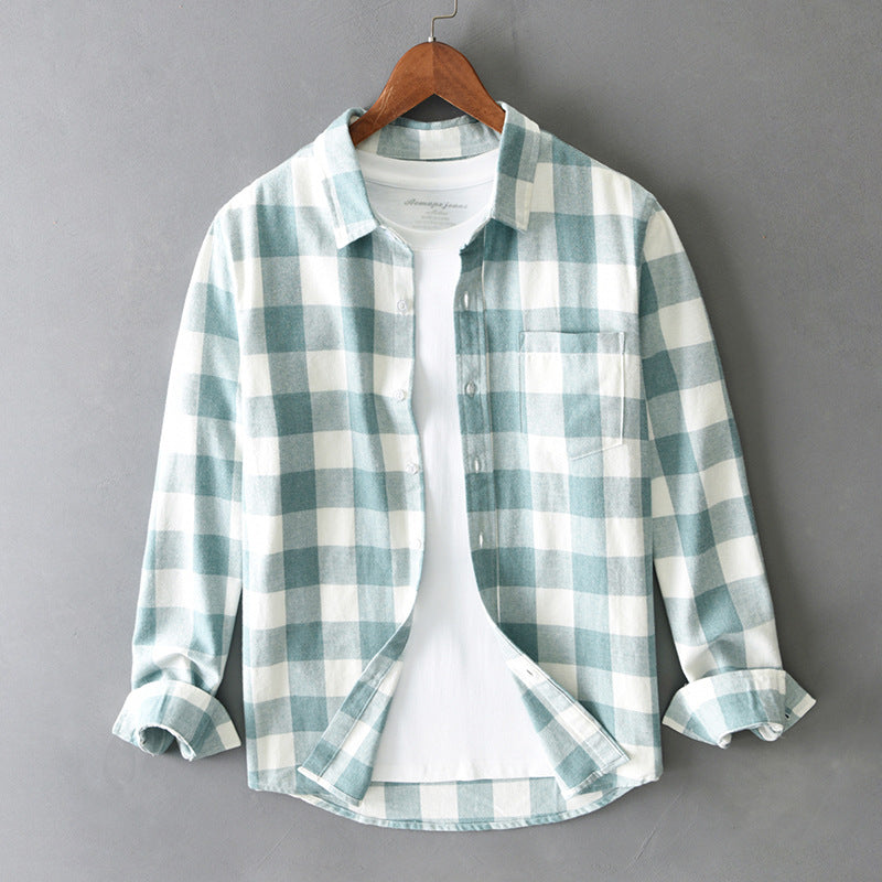 Sean - Men's Tailored Plaid Shirt with Button Closures