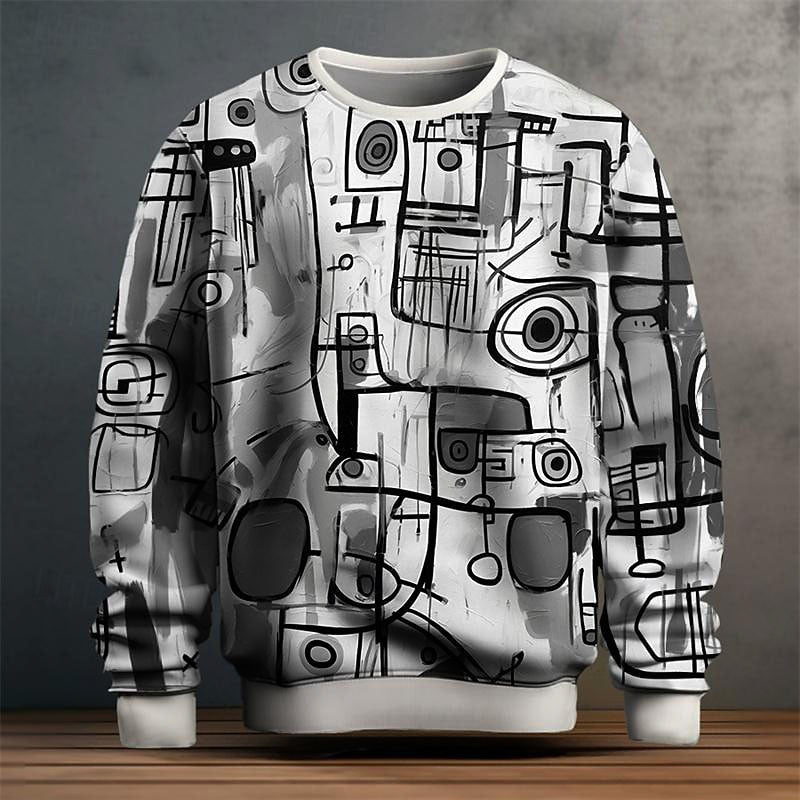 Shawn - Men's Geometric Print Crewneck Pullover