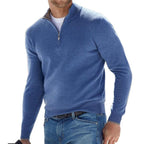 Silas - Men's Quarter-Zip Knit Sweater with Ribbed Cuffs