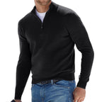 Silas - Men's Quarter-Zip Knit Sweater with Ribbed Cuffs