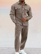 Sullivan - Men's Button-Front Overshirt & Jogger Pants Set