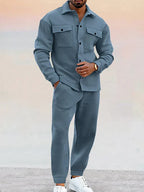Sullivan - Men's Button-Front Overshirt & Jogger Pants Set