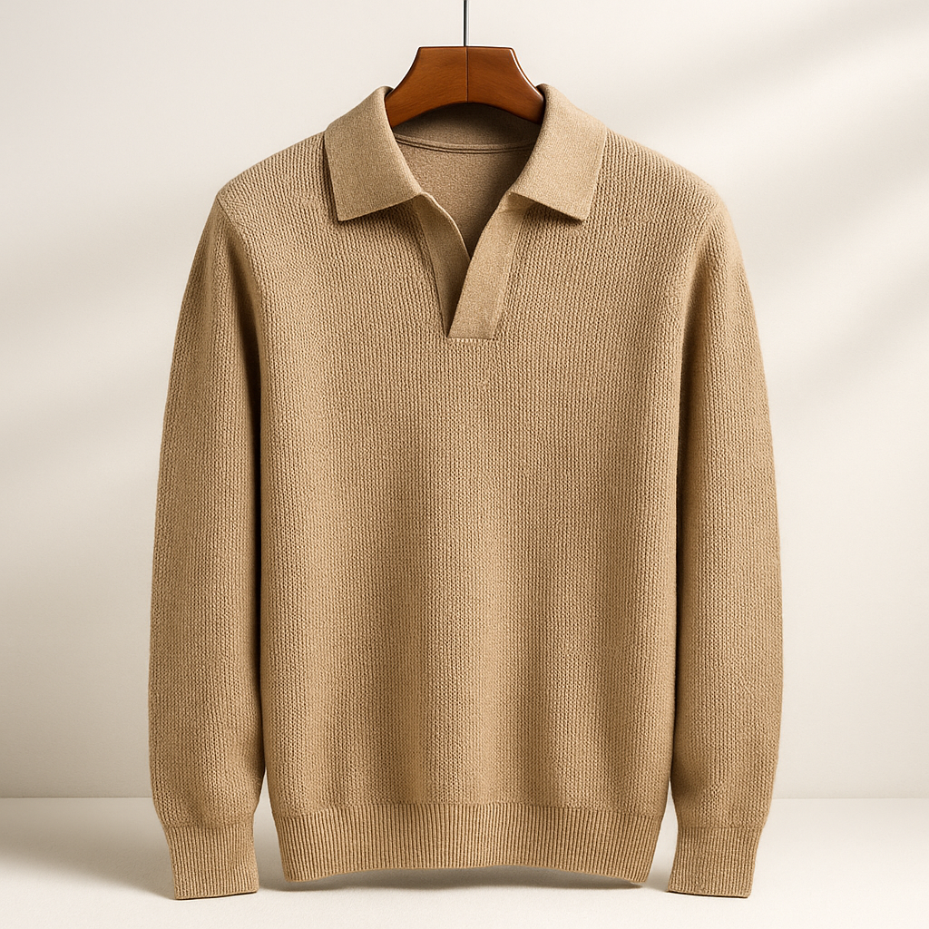 Teddy - Men's Ribbed Polo Pullover Knit