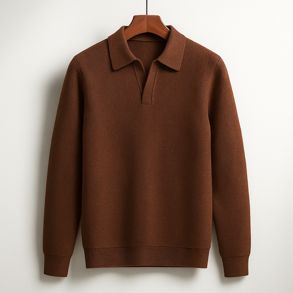 Teddy - Men's Ribbed Polo Pullover Knit