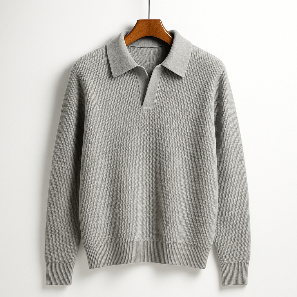 Teddy - Men's Ribbed Polo Pullover Knit