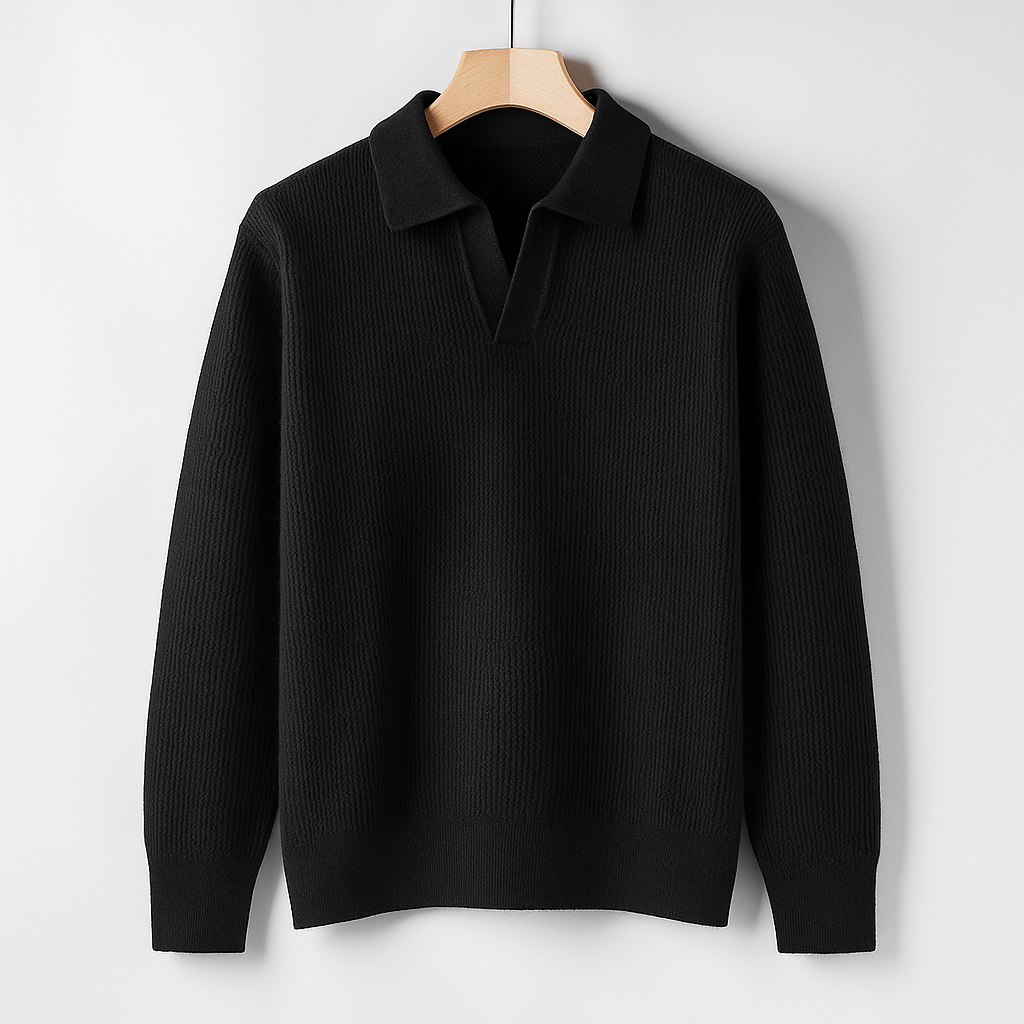 Teddy - Men's Ribbed Polo Pullover Knit