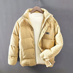 Tobias - Men's Corduroy Puffer Jacket with Stand Collar