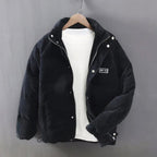 Tobias - Men's Corduroy Puffer Jacket with Stand Collar