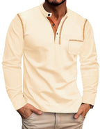Trevor - Men's Henley Long-Sleeve Shirt with Chest Pocket 1