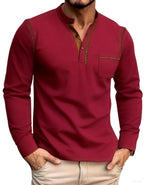 Trevor - Men's Henley Long-Sleeve Shirt with Chest Pocket 2