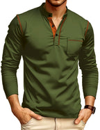 Trevor - Men's Henley Long-Sleeve Shirt with Chest Pocket 5