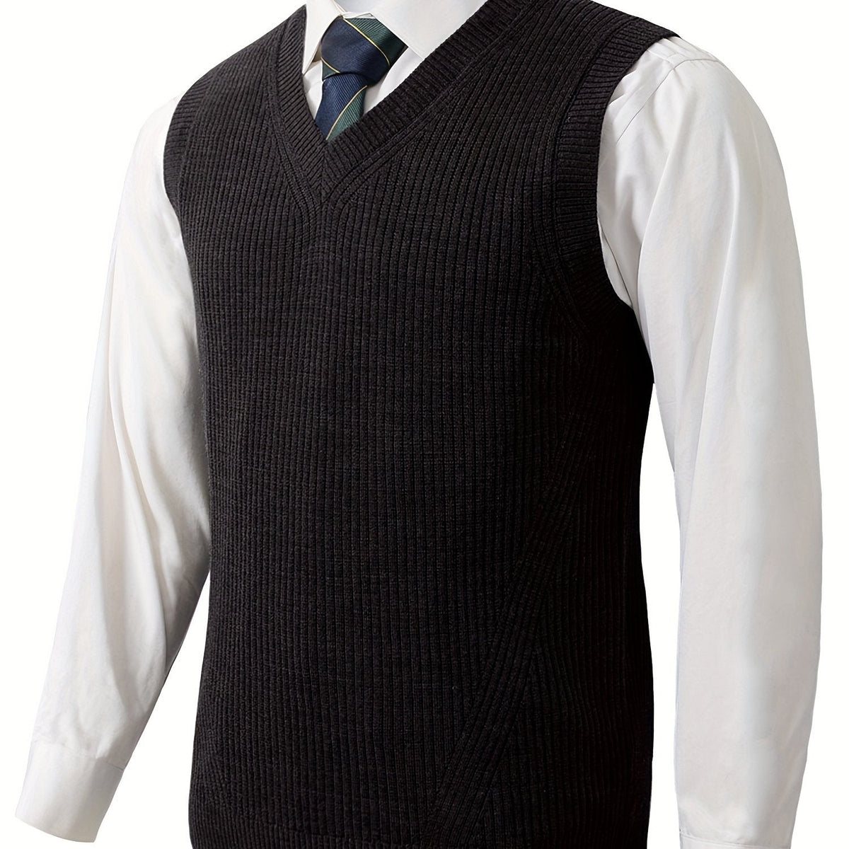Victor - Men's Ribbed Sleeveless V-Neck Vest