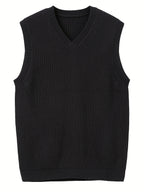 Victor - Men's Ribbed Sleeveless V-Neck Vest