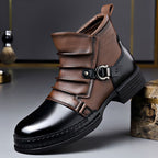 Vincent - Men's Buckle-Strap Lace-Up Ankle Boots