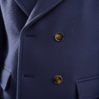 William - Men's Double-Breasted Wool Coat with Notch Lapels and Cuff Tabs