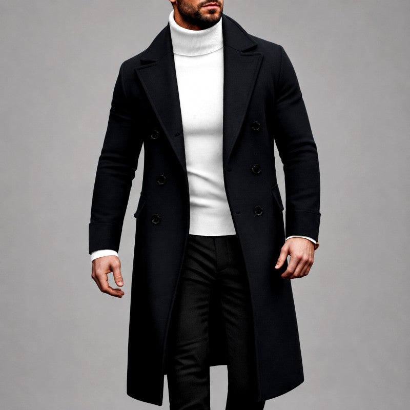 Zachary - Men's Tailored Double-Breasted Overcoat 2