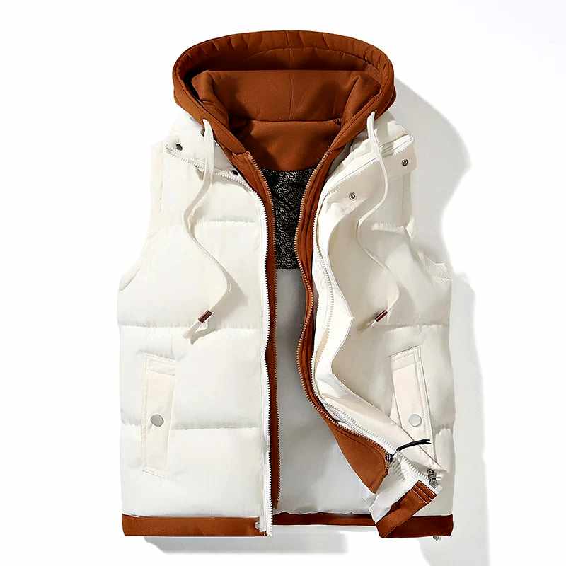 Zaldy - Men's Quilted Puffer Vest with Drawstring Hood